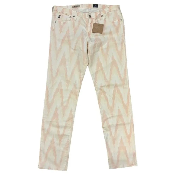 AG Adriano Goldschmied Womens 32 Pink Dye The Stilt Cigarette Leg Jean $235 MSRP - Picture 2 of 6
